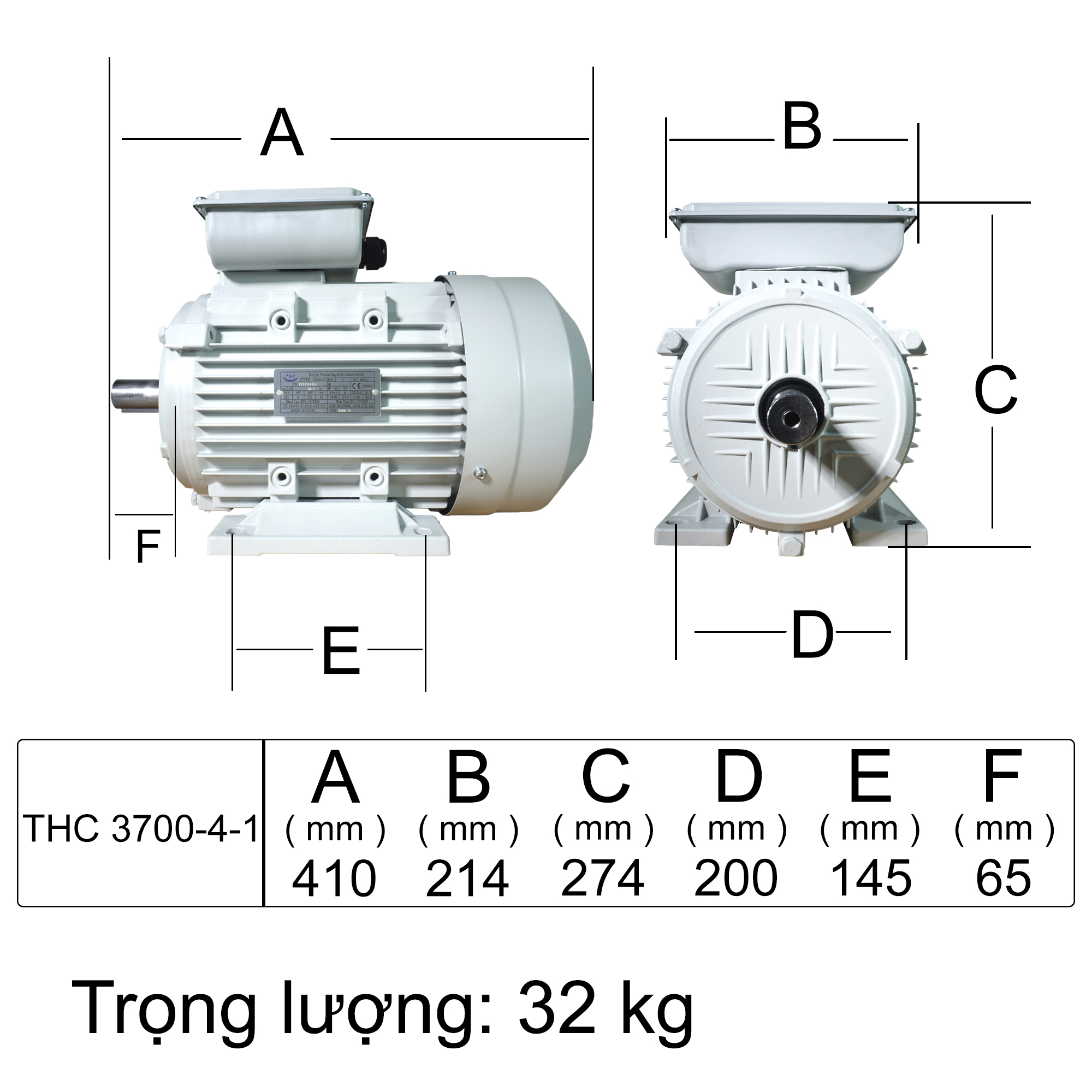 Motor Kéo THC 3700-4-1 (1 phase)
